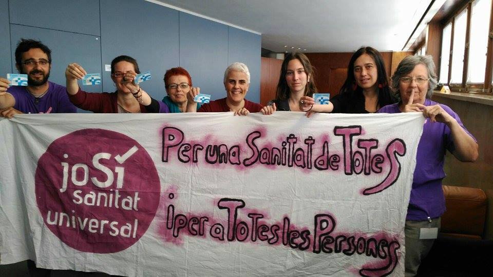 #4añosdeexclusionsanitaria a l'Ajuntament de Barcelona