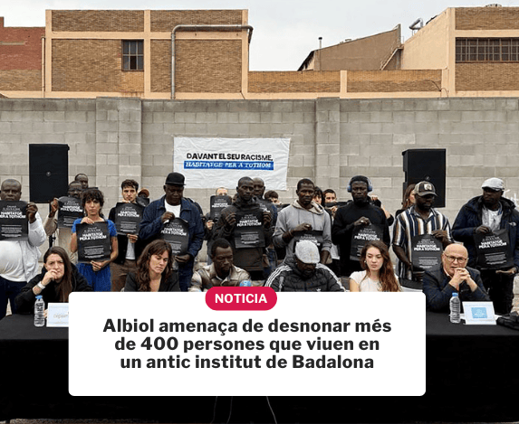 Albiol amenaça de desnonar més de 400 persones que viuen en un antic institut de Badalona