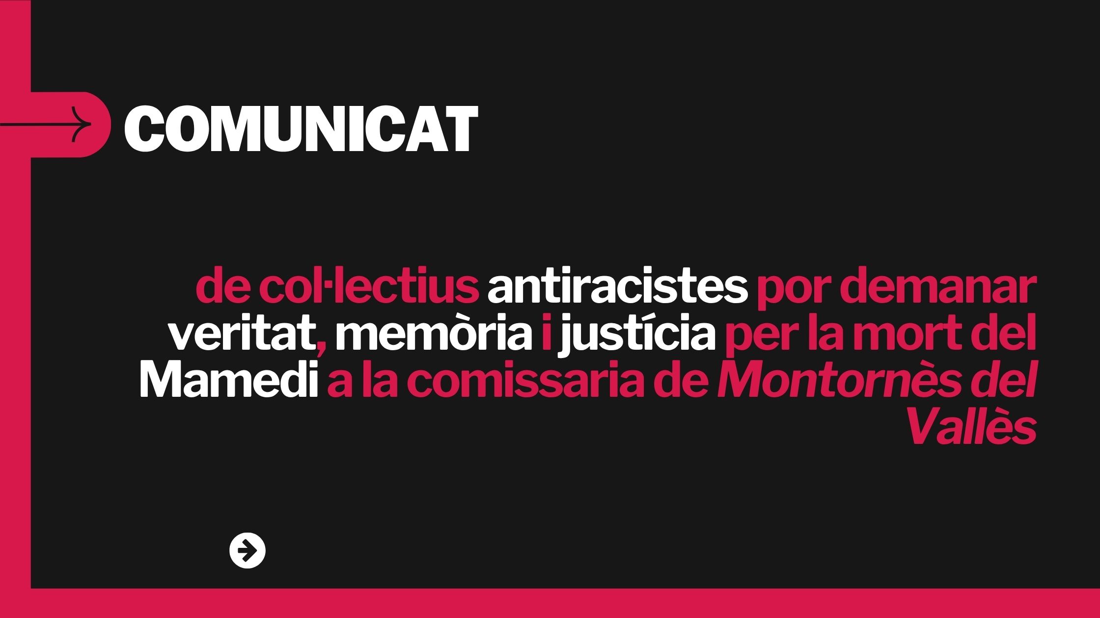 Comunicat mamedi veritat memoria justicia